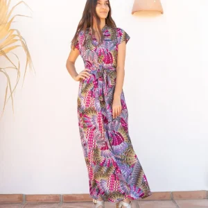 KBAS Vestido multicolor com Estampado étnico
