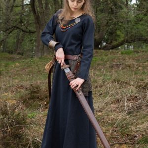 Middeleeuwse jurk Afra, donkerblauw