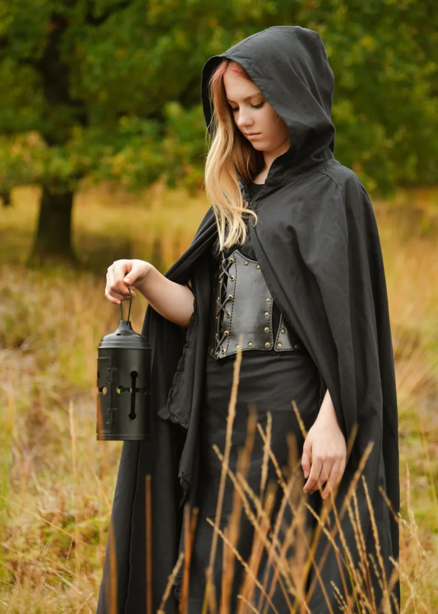 Jurk met trompetmouwen Ingrid, zwart - Image 6
