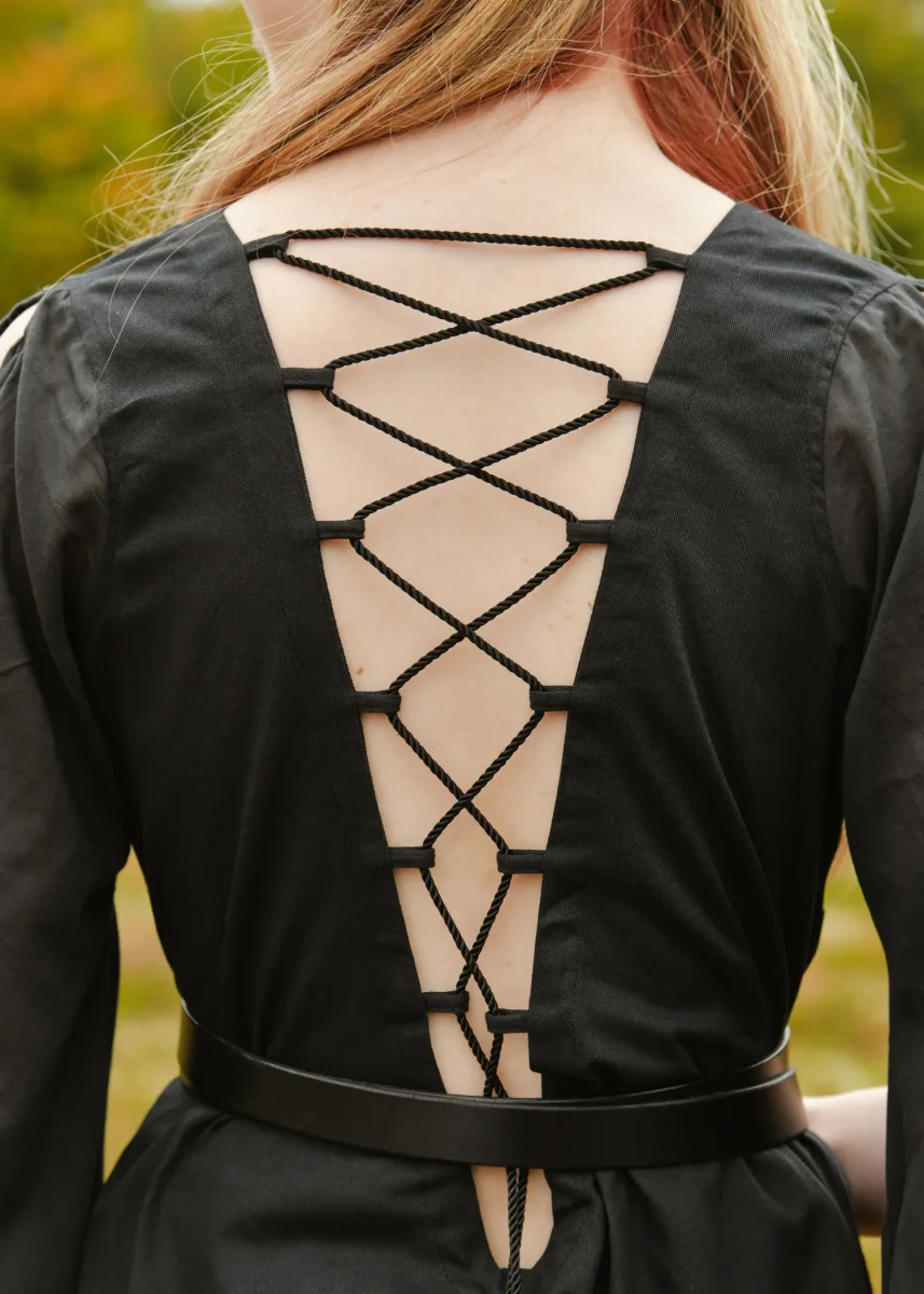 Jurk met trompetmouwen Ingrid, zwart - Image 7