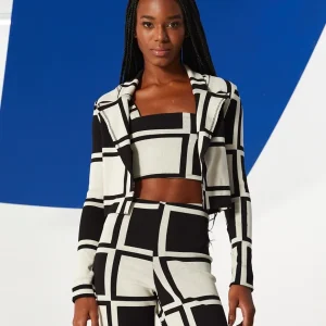 OPEN Blazer Cropped Xadrez