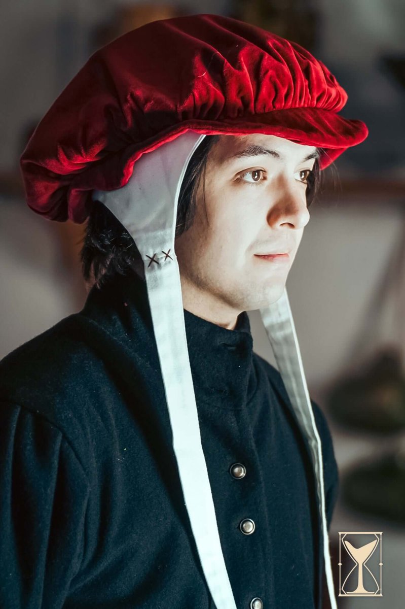 Baret Francisco, fluweel, rood - Image 5