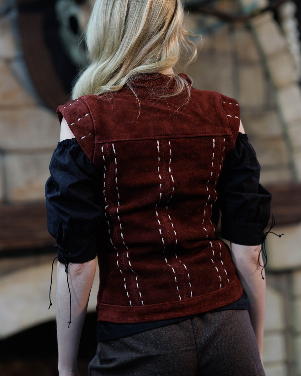 Bodice Athela, suède, bordeauxrood - Image 3