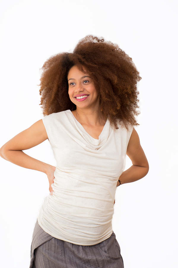 Blusa Amamentação e Gestante Drapé Cor Natural Criando Gente - Image 2