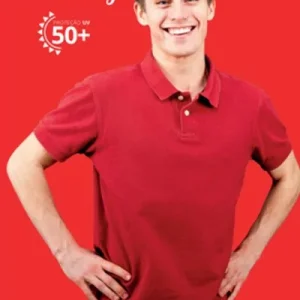 Camisa Polo Vermelha com UV