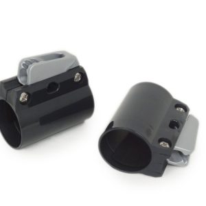 Clam cleat on ring (par) – Cinzento escuro – Ø 30-32 mm tube
