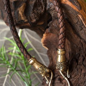 Viking ketting Oseberg, bruin, leer