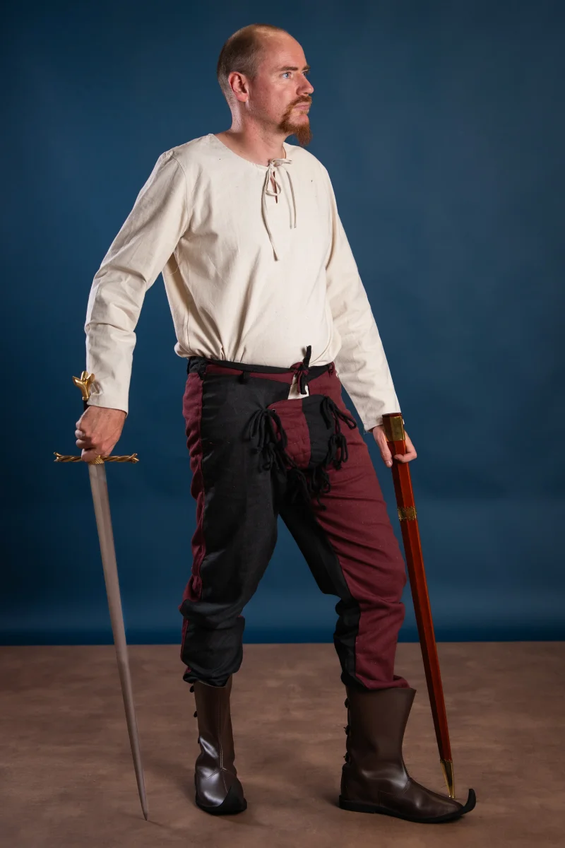 Mi-parti broek Gustav, Zwart/Rood - Image 3
