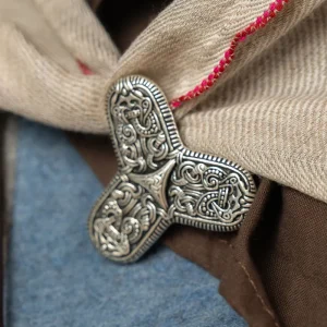 Kleeblad fibula Tranby, verzilverd