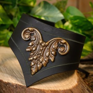Leren tiara Estel, zwart