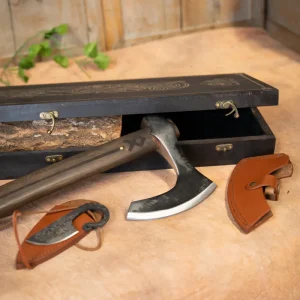 Viking set Othala bijl en mes, semi-scherp