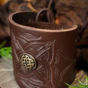 Keltische armband, bruin, leer