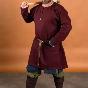 Viking tuniek Svein, wol, bordeauxrood