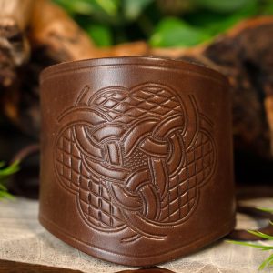 Leren armband met Keltisch motief, klein, bruin