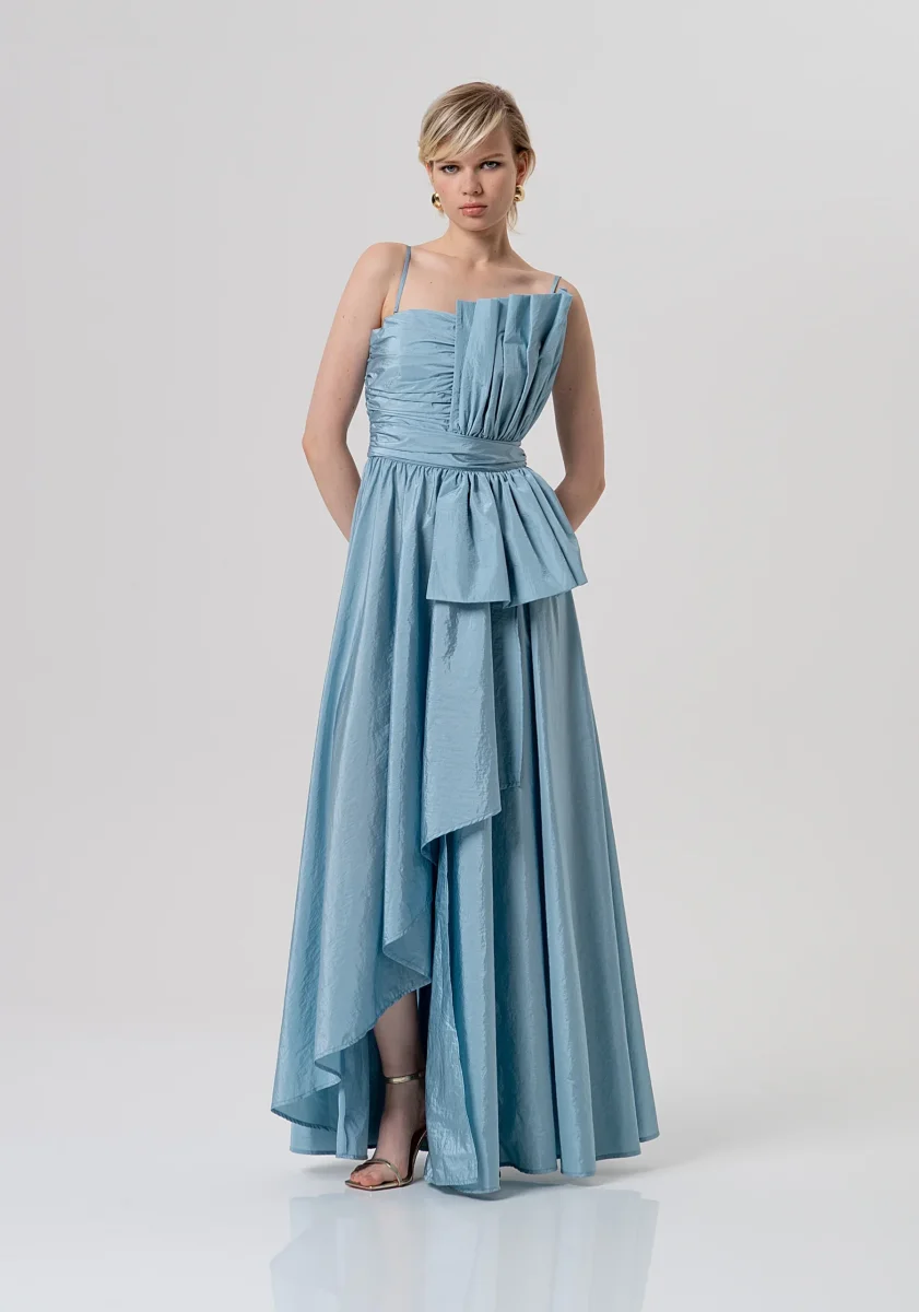 Vestido Midi Cerimónia Decote Quadrado