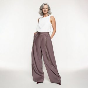Calça Pantalona over-size Tactel Fendi