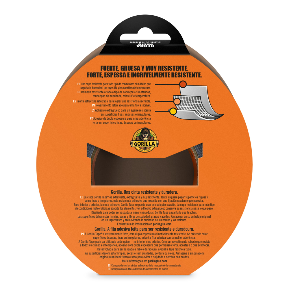 Fita americana preta Gorilla 11m x 48mm - Image 4