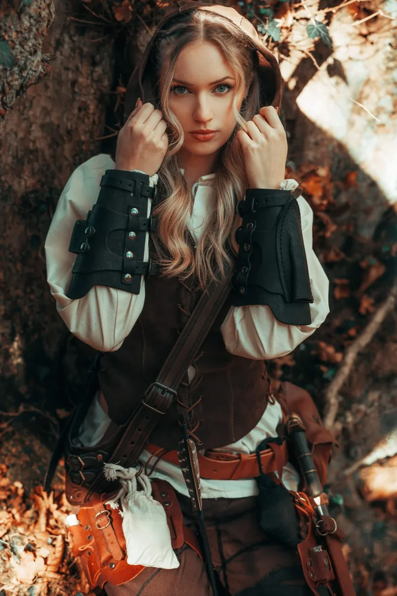 Geralt bracer voor werpmessen, onderarmbeschermer, zwart, rechts - Image 4