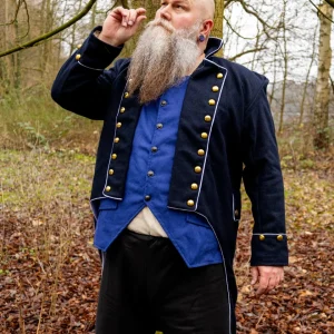 Luitenantsjas Horton, frock coat, marineblauw