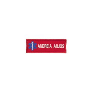 4 Placas Nome Bordada, Estrela da Vida, 85*30 mm