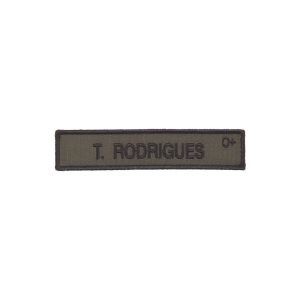 4 Placas Nome Bordado, 120 * 25 mm