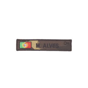 4 Placas Nome Bordada com Bandeira, Camuflado, 120 * 25 mm