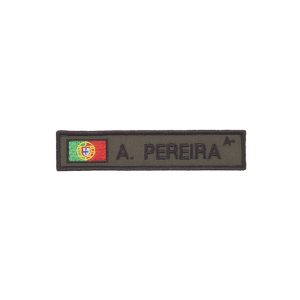 4 Placas Nome Bordada com Bandeira, 120 * 25 mm