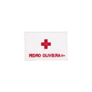 4 Placas de Nome Bordada “Nome + Cruz Vermelha” – Promoção