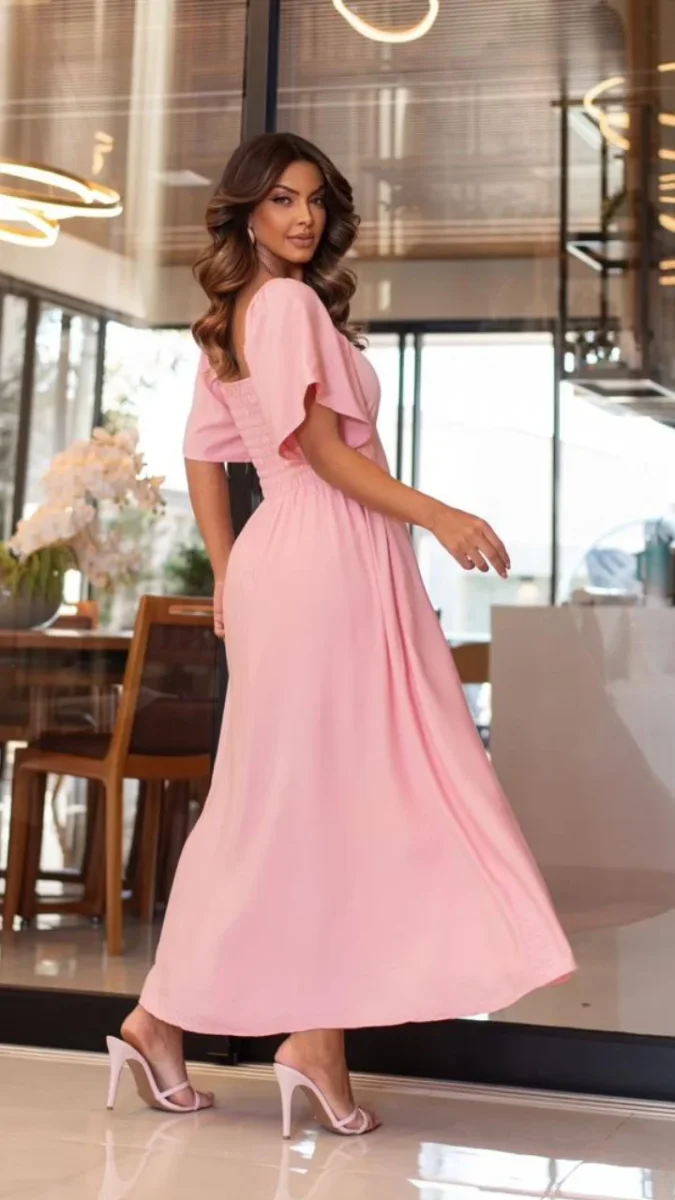 Vestido Longo Romantic Flow – Alfaiataria Fluida - Image 3