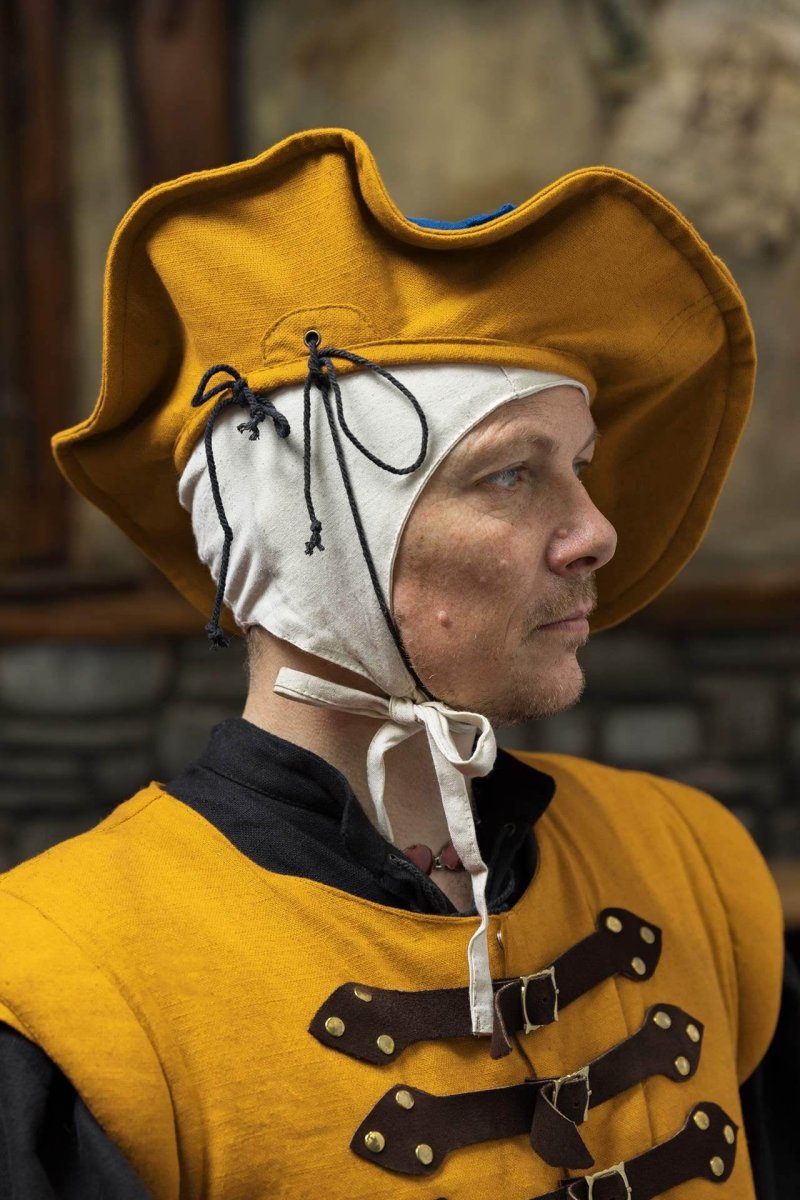 Landsknecht baret Daniel, geel-blauw - Image 4