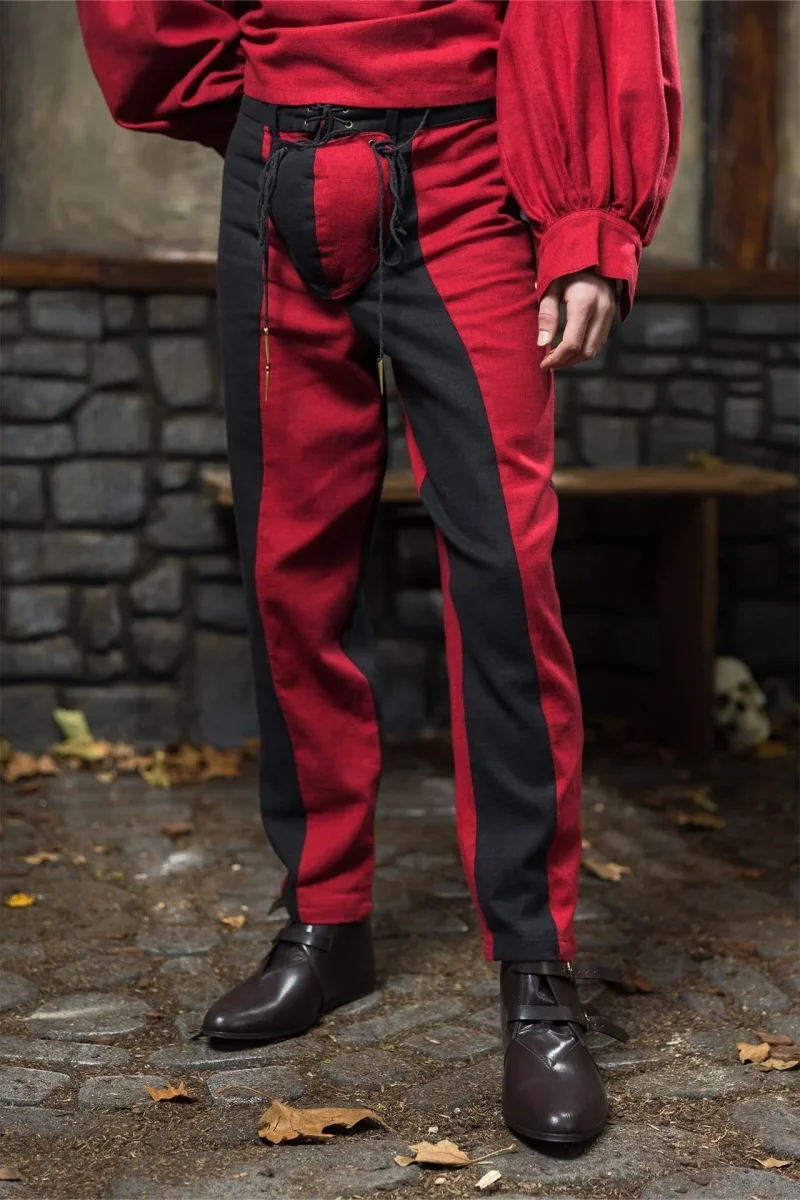 Landsknecht broek Friedrich, rood-zwart