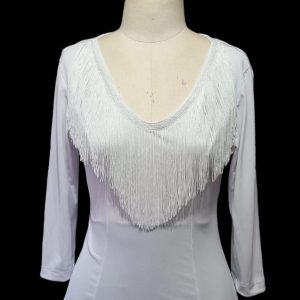 Blusa Flamenca Magnólia Franja Branca