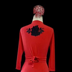 MANGUITO FLOR VERMELHO FLOR PRETO
