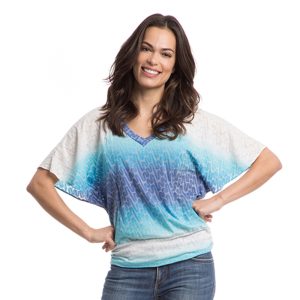 Blusa para Amamentação Asas Renda Azul Criando Gente