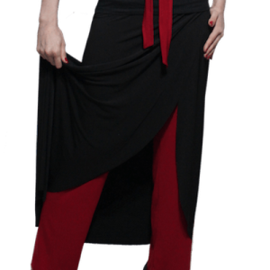 Calça Saia Flamenca Papoula Preta e Vermelha