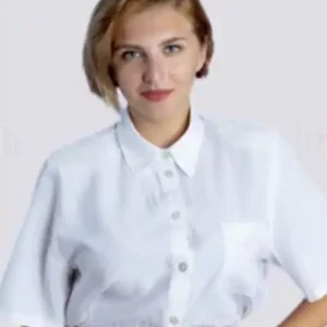Camisa Social Fem Branca manga curta