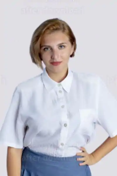 Camisa Social Fem Branca manga curta