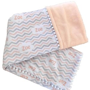 Manta Plush CHEVRON – com pompom