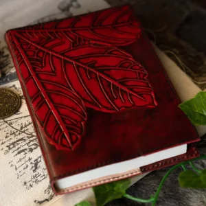 Leren dagboek Leaf