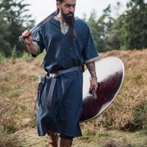 Keltische tuniek, korte mouwen, donkerblauw