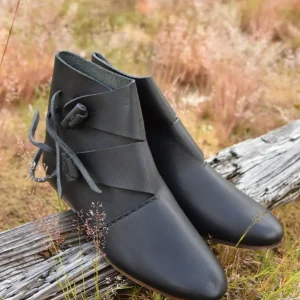 Viking schoenen Jorvik met nagels, zwart