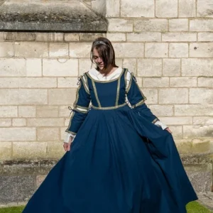 Italiaansa gamurra, late 15e eeuw, blauw