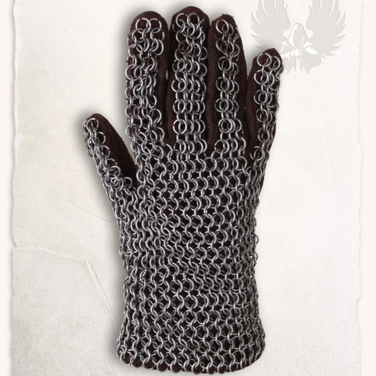 Maliënhandschoenen Richard, ongeklonken ronde ringen, 8 mm