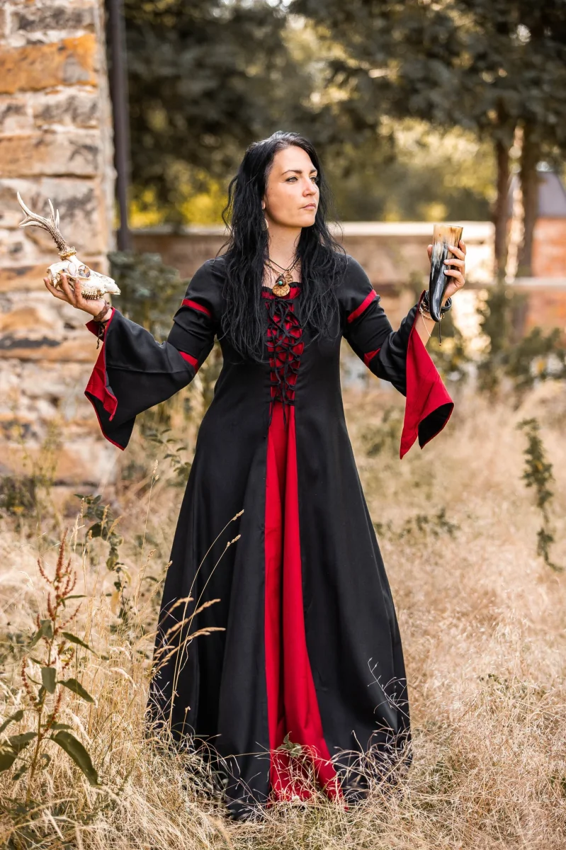 Jurk Eleanora rood-zwart - Image 2