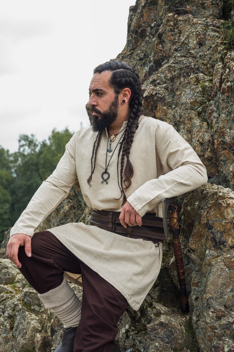 Viking tuniek Ragnar linnen, naturel - Image 8