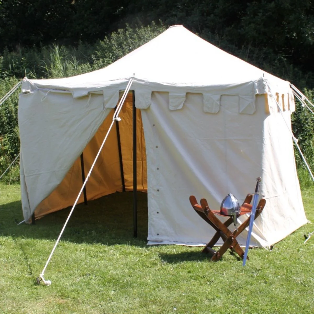 Middeleeuwse tent Herold 4 x 4 m, naturel, 425 gsm - Image 2