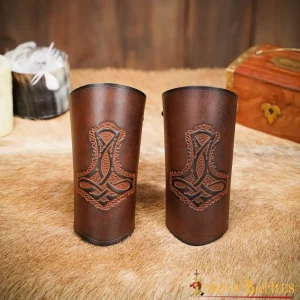 Mjolnir leren bracers, onderarmbeschermers