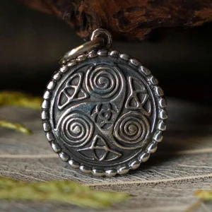 Keltische hanger triskelion met spiralen, sterling zilver