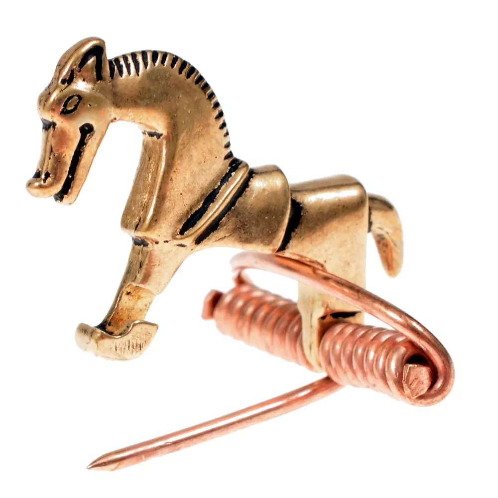 Keltische paardenfibula, brons - Image 5