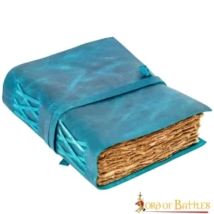 Leren boek fantasy, blauw